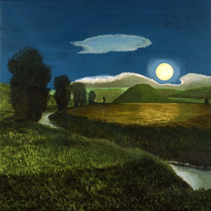 'Silbury Hill in the Moonlight' by David Inshaw Sold Out