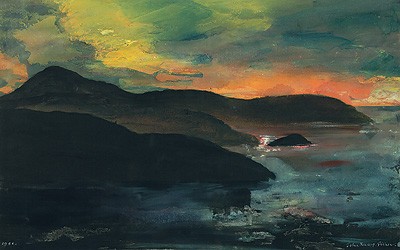 'Sunset, North Pembrokeshire Coast' by John Knapp-Fisher signed