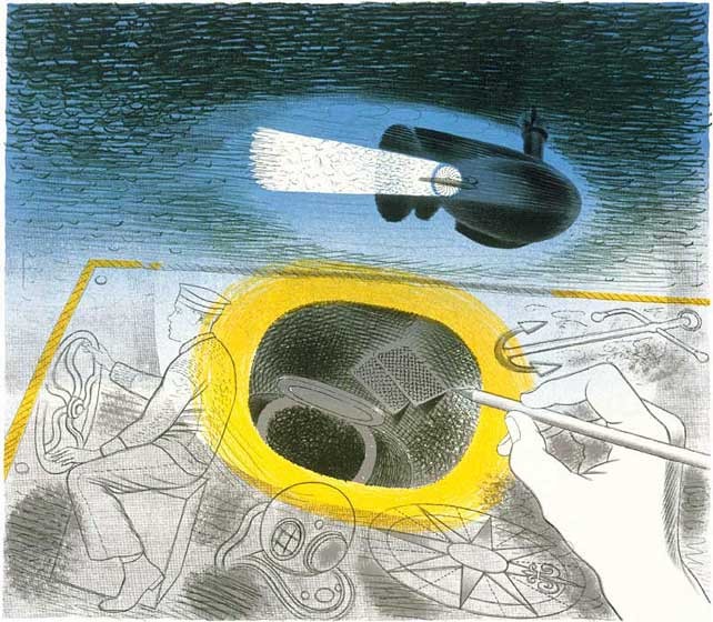 'Submarine Series Introductory Lithograph (1941)' by Eric Ravilious