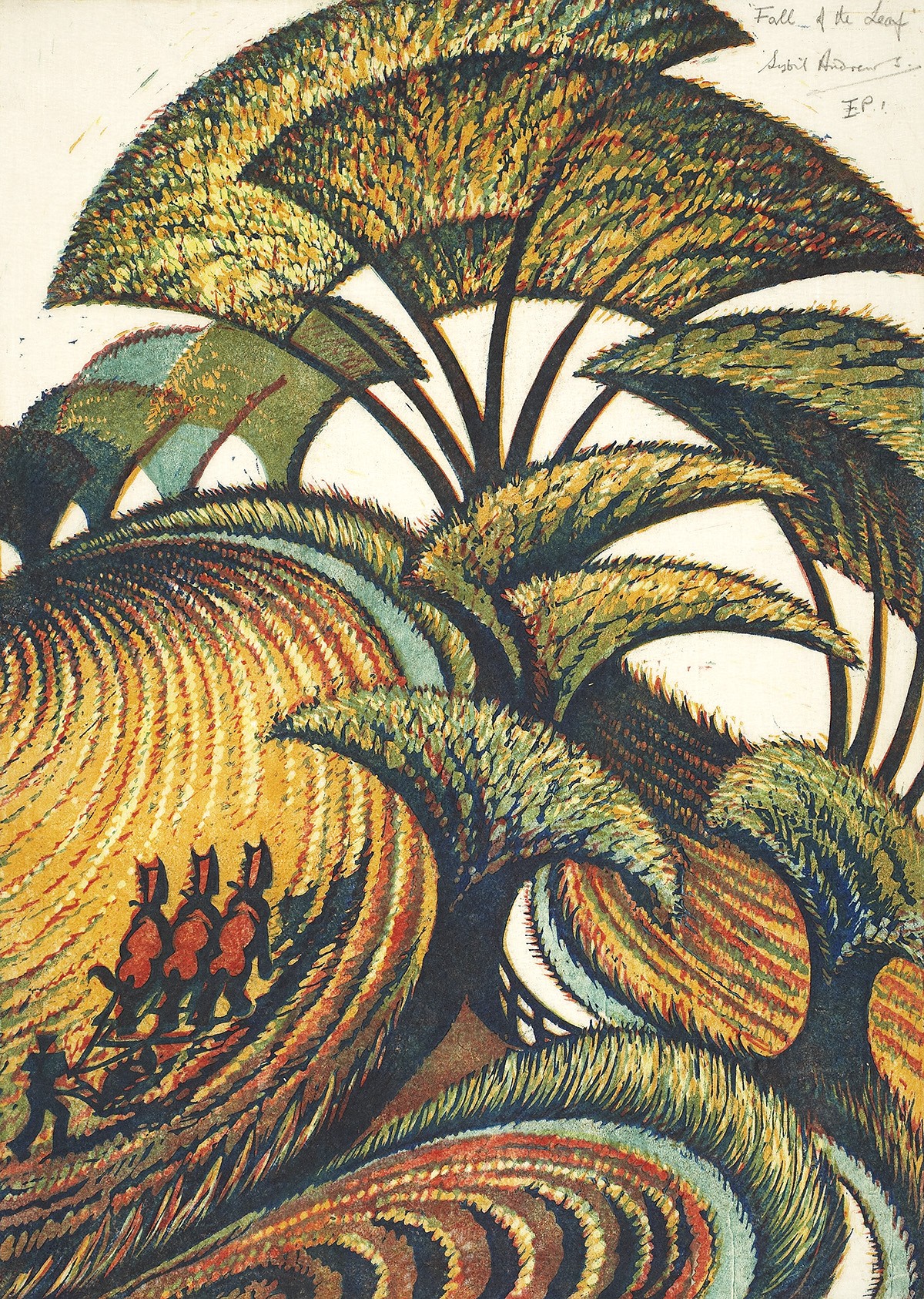 'Fall of the Leaf' by Sybil Andrews